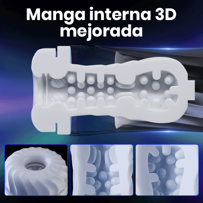 【Envío gratis】Taza de avión cohete, rotación de 3 frecuencias, vibración de 5 frecuencias + telescópica, calentada