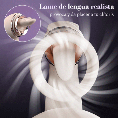 Selene - Vibrador para clítoris y punto G con succión y estimulación con lengua para orgasmos combinados