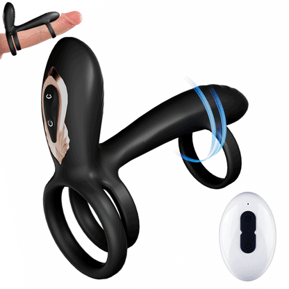 ¡Nuevo! Warren - Anillo para el Pene Premium de Doble Anillo con 10 Rotaciones + 10 Vibraciones