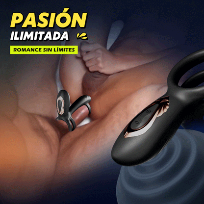 ¡Nuevo! Warren - Anillo para el Pene Premium de Doble Anillo con 10 Rotaciones + 10 Vibraciones