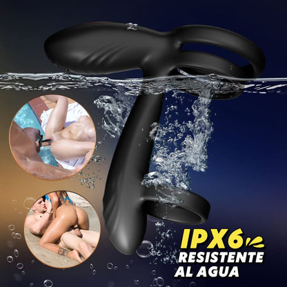 ¡Nuevo! Warren - Anillo para el Pene Premium de Doble Anillo con 10 Rotaciones + 10 Vibraciones