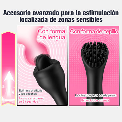 Bolígrafo de orgasmo mejorado 4 en 1 con 3 accesorios intercambiables