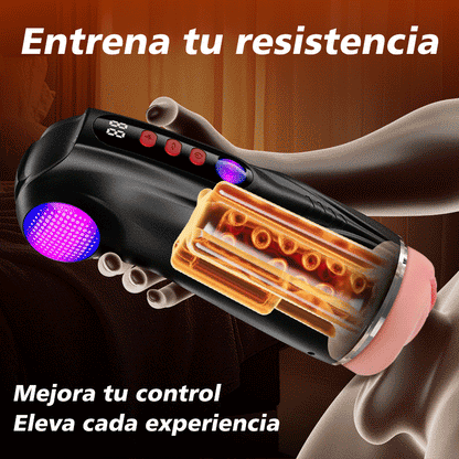 【Oferta relámpago: 30% DTO】Daphne - Bomba para Pene con 3 Mangas Intercambiables, Coño de Bolsillo, 9 Modos de Succión y 9 Vibraciones, Masturbador Masculino