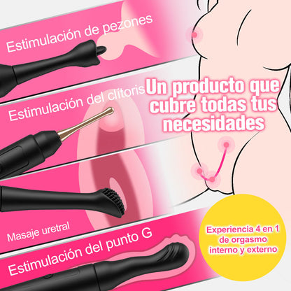 Bolígrafo de orgasmo mejorado 4 en 1 con 3 accesorios intercambiables