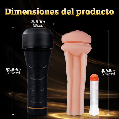 FlashFun – Entrada realista de labios vaginales, impermeable IPX7, funda interior removible, masturbador para hombres