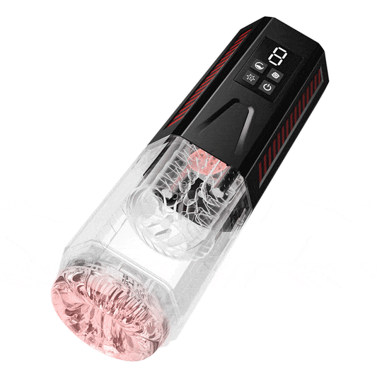 Mars - Masturbador 4 en 1 Oral Dominator 7 Vibradores 7 Estiramientos 7 Rotatorios Doble Motor