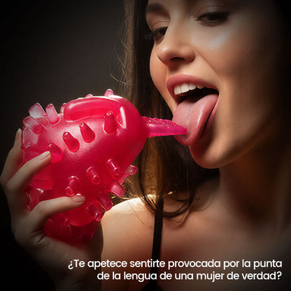 Scarlet - 360° Lengüeteo de Lengua Realista Manga Gruesa con 7 Modos de Succión Masturbador Oral