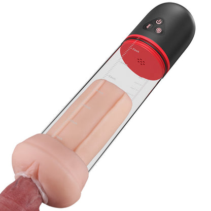 Acmejoy S-HANDE Bomba de Alargamiento Masculino con Forma de Vagina, 3 Succiones y 9 Vibraciones
