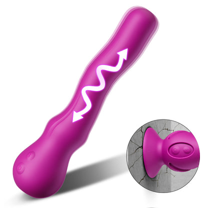 Nueva tecnología Wriggling Vibrador Punto G para Clítoris y Anal con base de ventosa desmontable