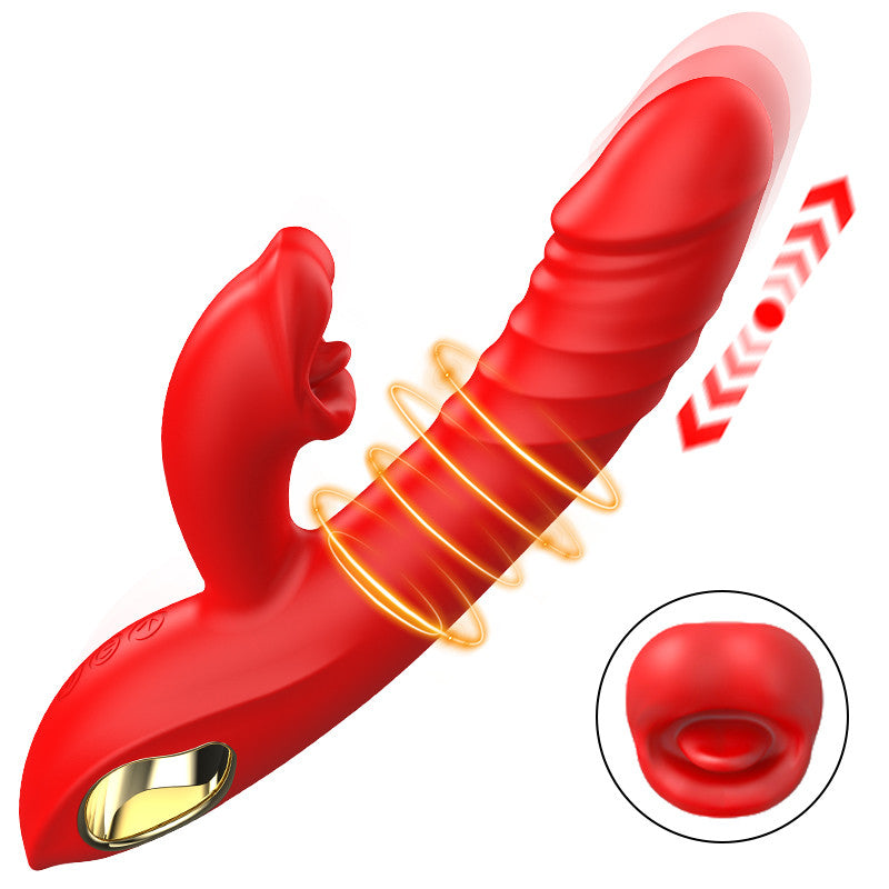 Chloe - Vibrador de punto G 4 en 1, estimulación del clítoris mediante mordedura de labios, juguetes sexuales para mujeres y parejas