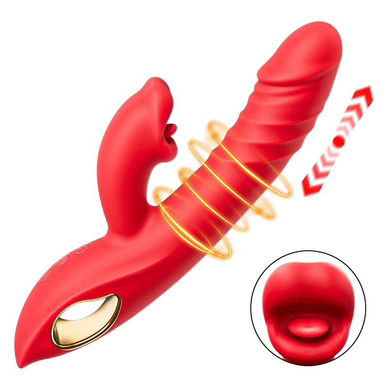 Chloe - Vibrador de punto G 4 en 1, estimulación del clítoris mediante mordedura de labios, juguetes sexuales para mujeres y parejas