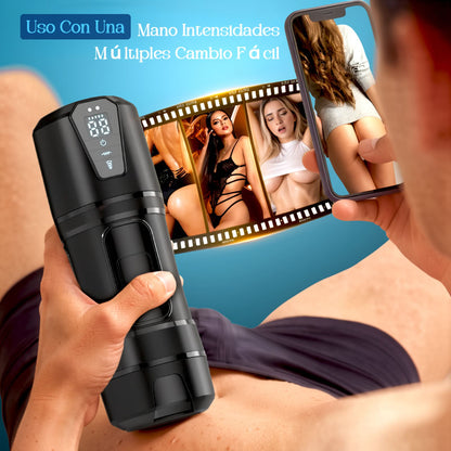 Challenger - Masturbador masculino con 5 niveles de succión y 10 modos de vibración, velocidad ajustable, funda realista de TPE, impermeable IPX7