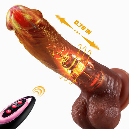 CUPIDO 9 Vibrador 3 Telescópico 3 Giratorio 22,5 cm Consolador realista calefactado
