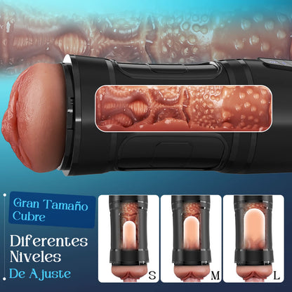 Challenger - Masturbador masculino con 5 niveles de succión y 10 modos de vibración, velocidad ajustable, funda realista de TPE, impermeable IPX7