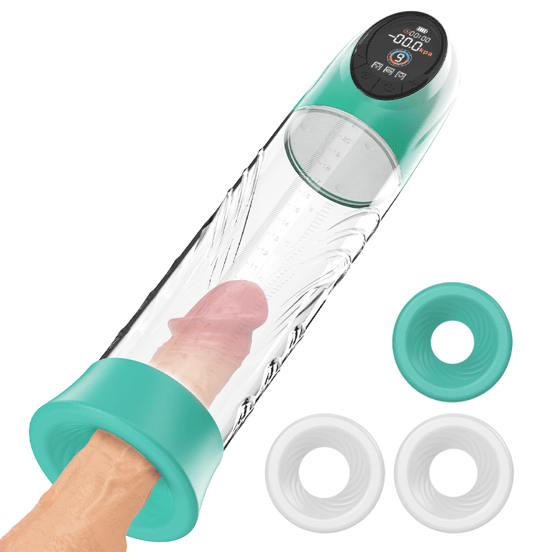 Green Pioneer - Bomba de Pene de Agua con 4 niveles de presión y 9 modos de succión y pantalla LCD