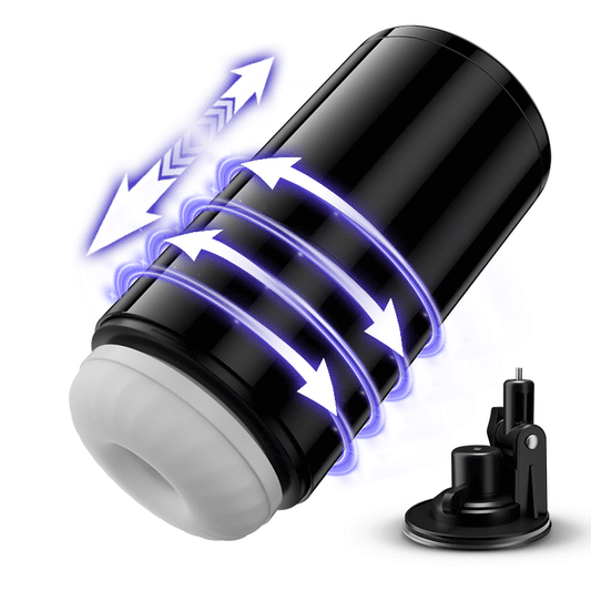 Lightspeed-7 tipos de extensión y 7 tipos de rotación. Soporte con ventosa. Interior magnético. Masturbador masculino 4 en 1