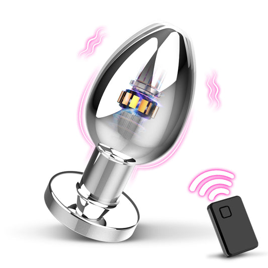 Vibrador anal con caja de metal y 10 modos de vibración para hombres y mujeres