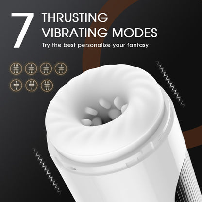Taza portátil de masturbación vocal con 7 impulsos y calentamiento vibratorio
