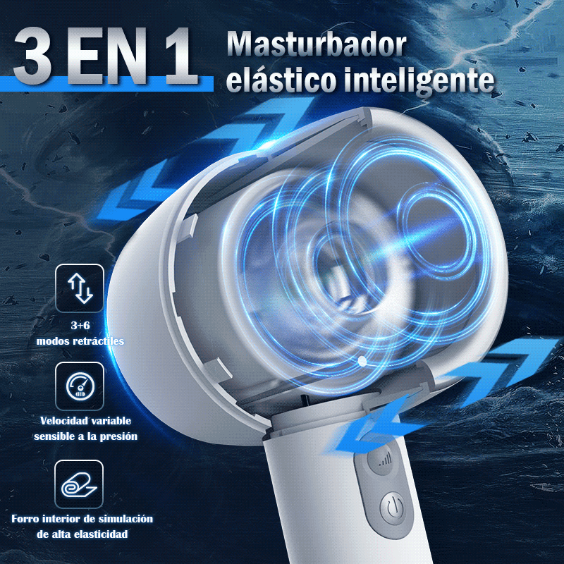 Hardy - Masturbador de mano telescópico automático con 3 frecuencias