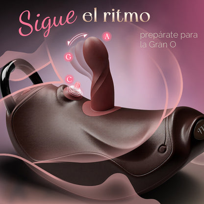 Máquina Sexual VVD Rider Air con Pistón, Doble Vibración y Accesorios | Manos Libres