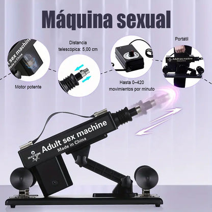 Placer supremo con la máquina sexual mejor valorada - 7 accesorios, empuje automático, amor anal