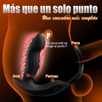 Hugo - Masajeador de próstata portátil con movimientos de empuje, correas y doble control mediante APP y mando a distancia