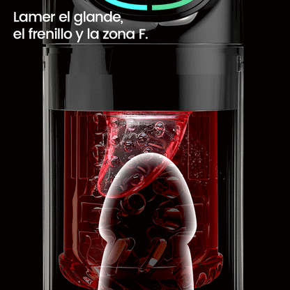 Scarlet - 360° Lengüeteo de Lengua Realista Manga Gruesa con 7 Modos de Succión Masturbador Oral