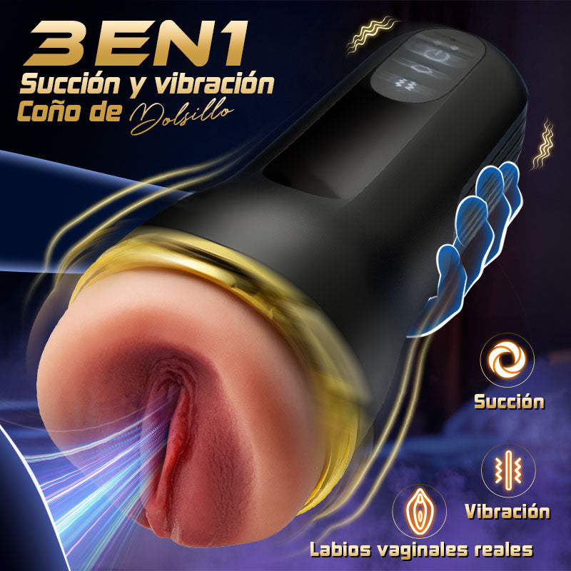 【Los más vendidos del Viernes Negro】5 Chupar 10 Vibrador Vagina Simulada Entrada Masturbación Masculina Copas
