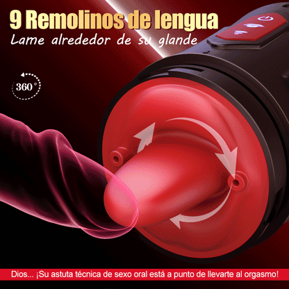 Kiss Mark -Masturbador masculino con auriculares, 9 vibraciones, 9 succiones, 9 rotaciones