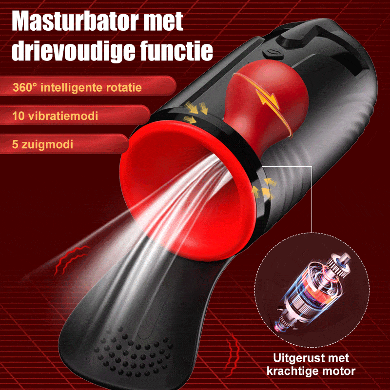 Cavallerist-10 Vibración 5 Chupada Oral 3 Torsión Giro Glande Entrenamiento + Masturbación