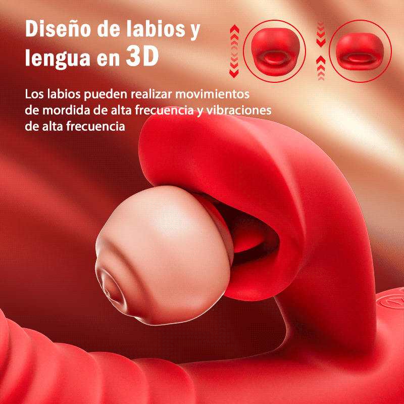 Chloe - Vibrador de punto G 4 en 1, estimulación del clítoris mediante mordedura de labios, juguetes sexuales para mujeres y parejas