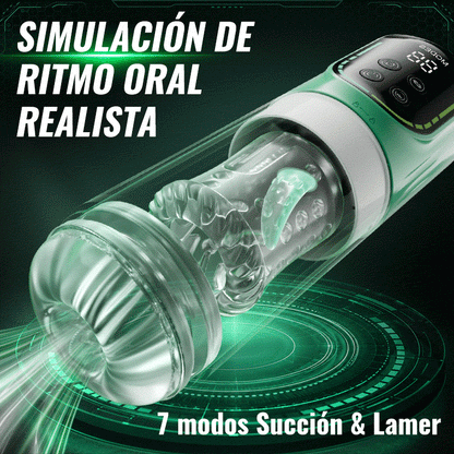 Heaven - Masturbador Automático 5 en 1 Rotación Empuje Succión Vibración Licking Stroker