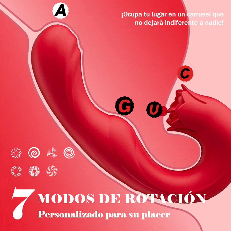 Tina - Vibrador para Mujeres con 7 Frecuencias de Vibración, Balanceo y Lamedura de Lengua
