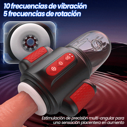 Storm Vortex - Pulverización de agua de 5 frecuencias + Vibración de 10 frecuencias + Rotación de 5 frecuencias, Estimulación dual del glande, Doble uso