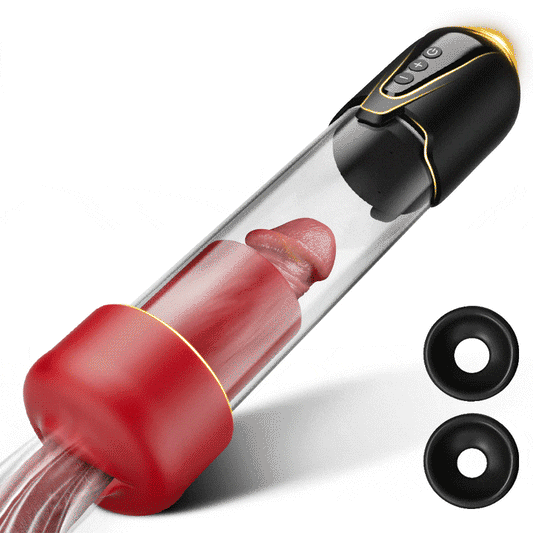 Armadura de Furia Roja – Bomba de Pene con Tecnología de Succión de 9 Niveles, Boca Roja y Túnel Texturizado