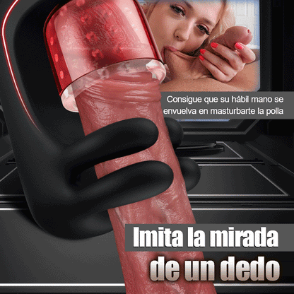 Finger 2.0-9 vibraciones 9 pellizcos con los dedos 9 rotaciones Masturbador perfeccionado para el entrenamiento del glande