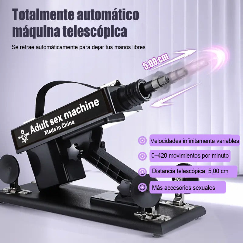 Placer supremo con la máquina sexual mejor valorada - 7 accesorios, empuje automático, amor anal