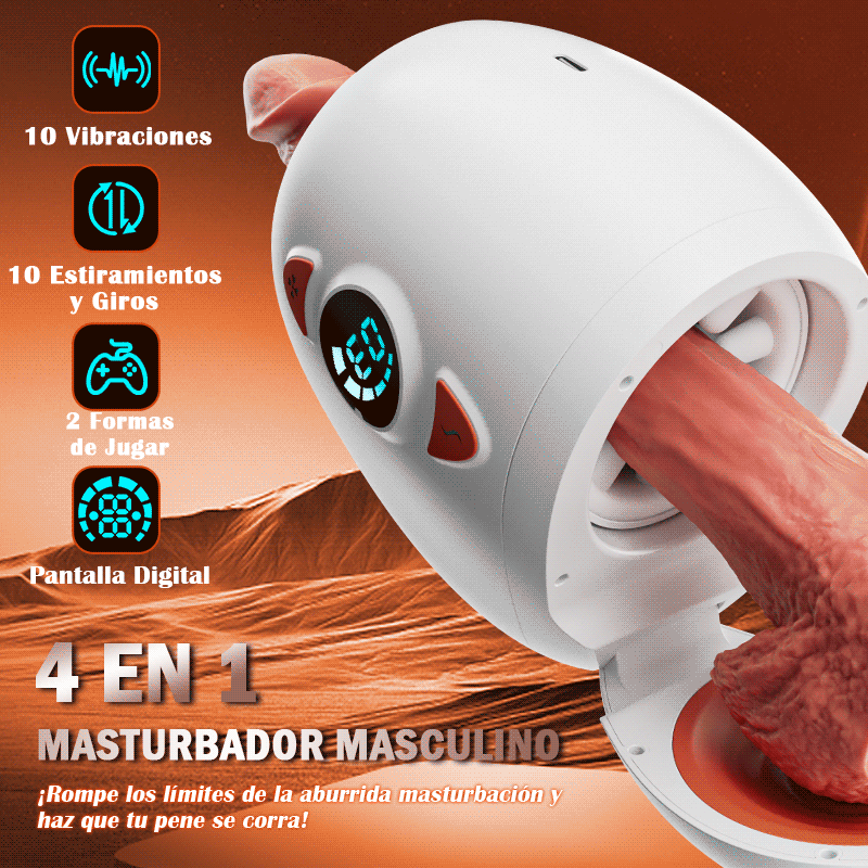 Explorer-Innovative Pleasure Masturbador Eléctrico de Doble Entrada Masaje de Testículos + Orgasmo de Glande