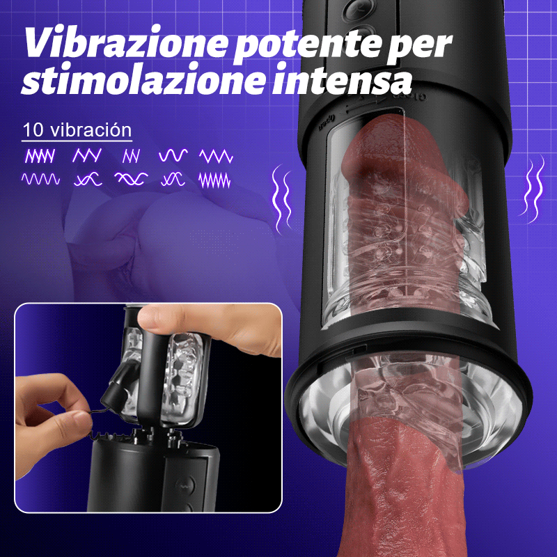 【Envío gratis】Eder 5 Chupar 5 Telescópico 10 Vibrador Sexo Oral Copa de Masturbación