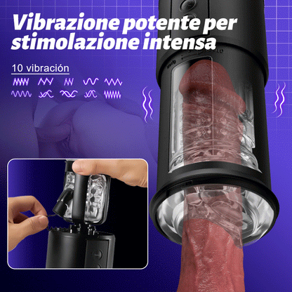 【New】Eder 5 Suck 5 Telescopic 10 Vibrator Oral Sex Masturbation Cup