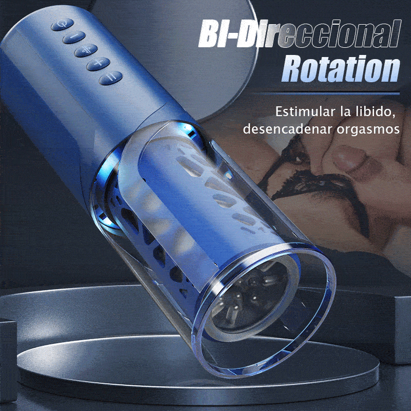 Bluesea 6 Masturbador de rotación bidireccional con base de succión