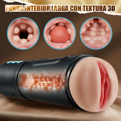 Tornado – Masturbador masculino con canal extralargo y textura realista, 10 modos de vibración y 5 modos de succión