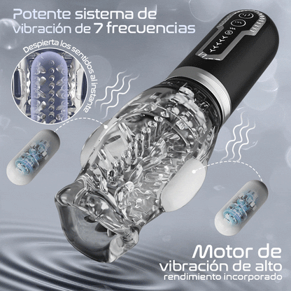 TORNADO 3.0 Versión 7 Vibrador 5 empujones giratorios Mamadas Masturbador