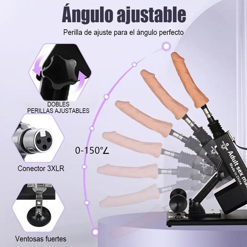 Placer supremo con la máquina sexual mejor valorada - 7 accesorios, empuje automático, amor anal