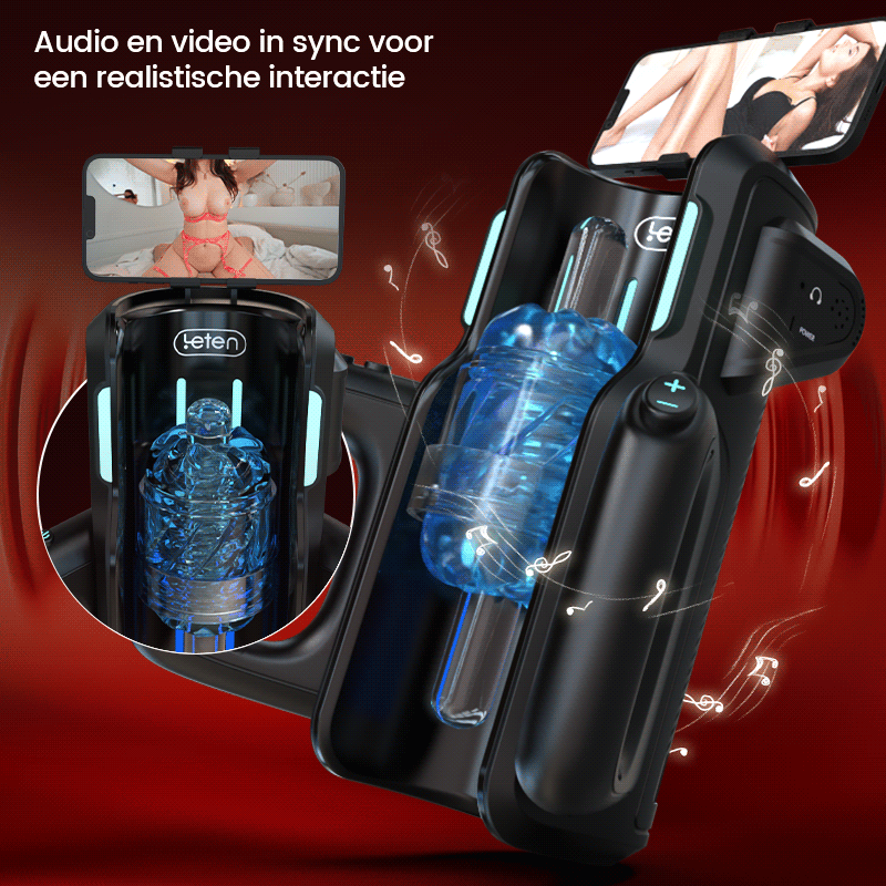 【Envío gratis】LETEN 10 Potente masturbador con motor de alta velocidad y soporte para teléfono