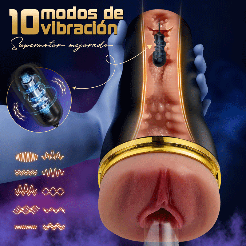 【Los más vendidos del Viernes Negro】5 Chupar 10 Vibrador Vagina Simulada Entrada Masturbación Masculina Copas