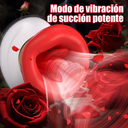 Vibrador Clitorial Boca y Lengua 4 en 1 Lamer, Morder, Succionar y Vibrar