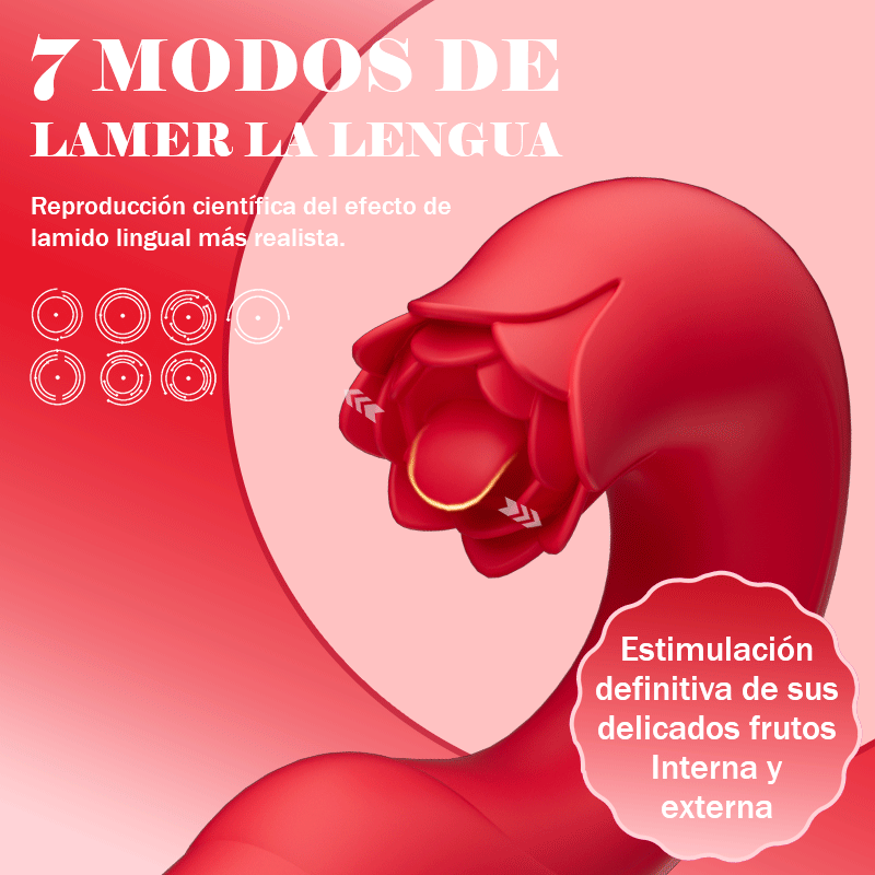 Tina - Vibrador para Mujeres con 7 Frecuencias de Vibración, Balanceo y Lamedura de Lengua