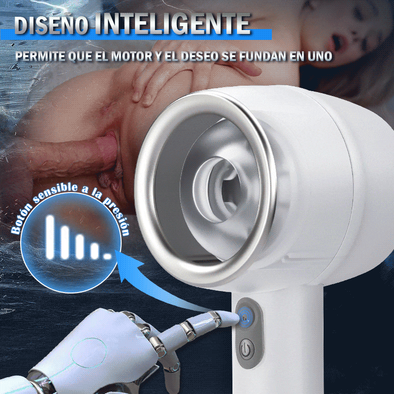 Hardy - Masturbador de mano telescópico automático con 3 frecuencias