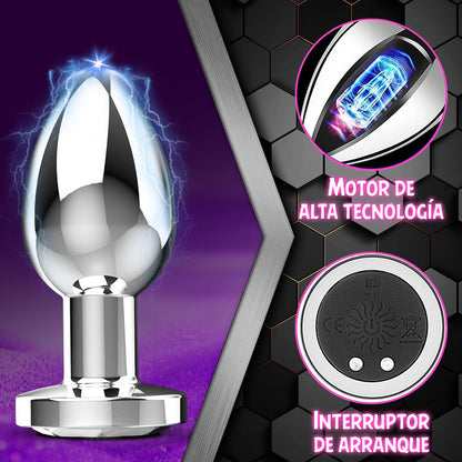 Vibrador anal con caja de metal y 10 modos de vibración para hombres y mujeres